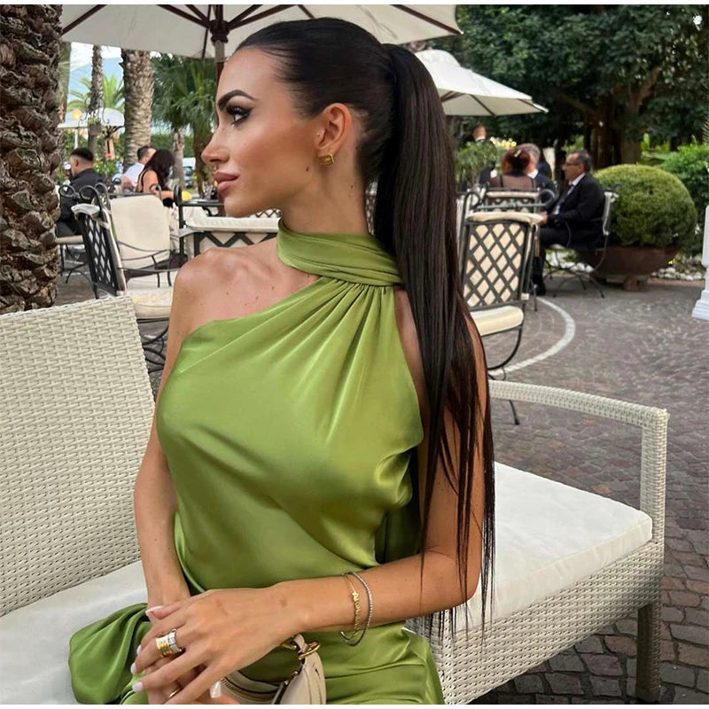 Elegant Halter Backless Sleeveless Gown