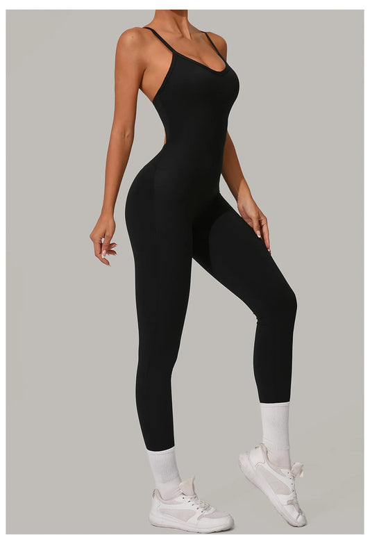 Classic Criss Cross Back Seamless Jumpsuit