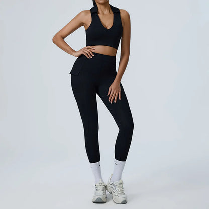Seamless Backless Two Piece Workout Set