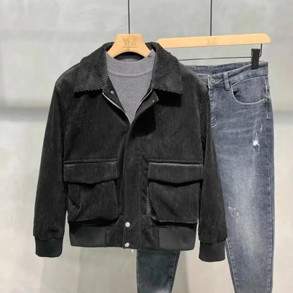 Fashion Brands Mens Clothing Tops Corduroy Jackets Korean Version Trendy Spring and Autumn Jackets for Men