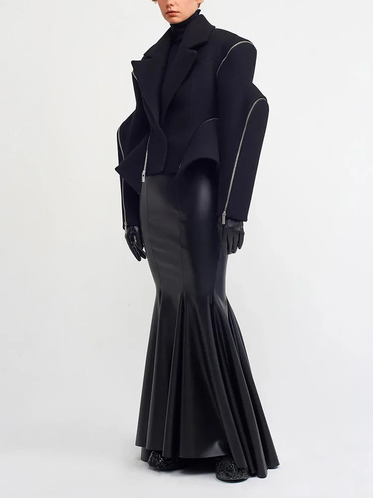 Notched Collar Streetwear Coat