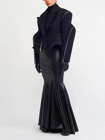 Notched Collar Streetwear Coat