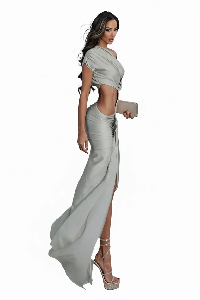 Asymmetric Cut-Out Maxi Dress