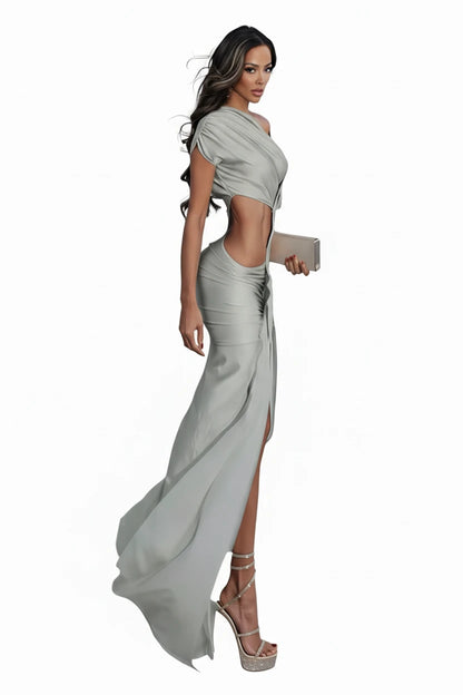 Asymmetric Cut-Out Maxi Dress