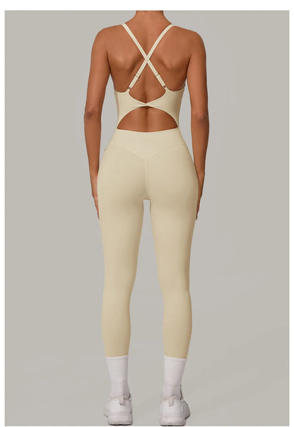 Classic Criss Cross Back Seamless Jumpsuit