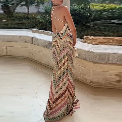 Sunset Mosaic Maxi Boho-Inspired Dress