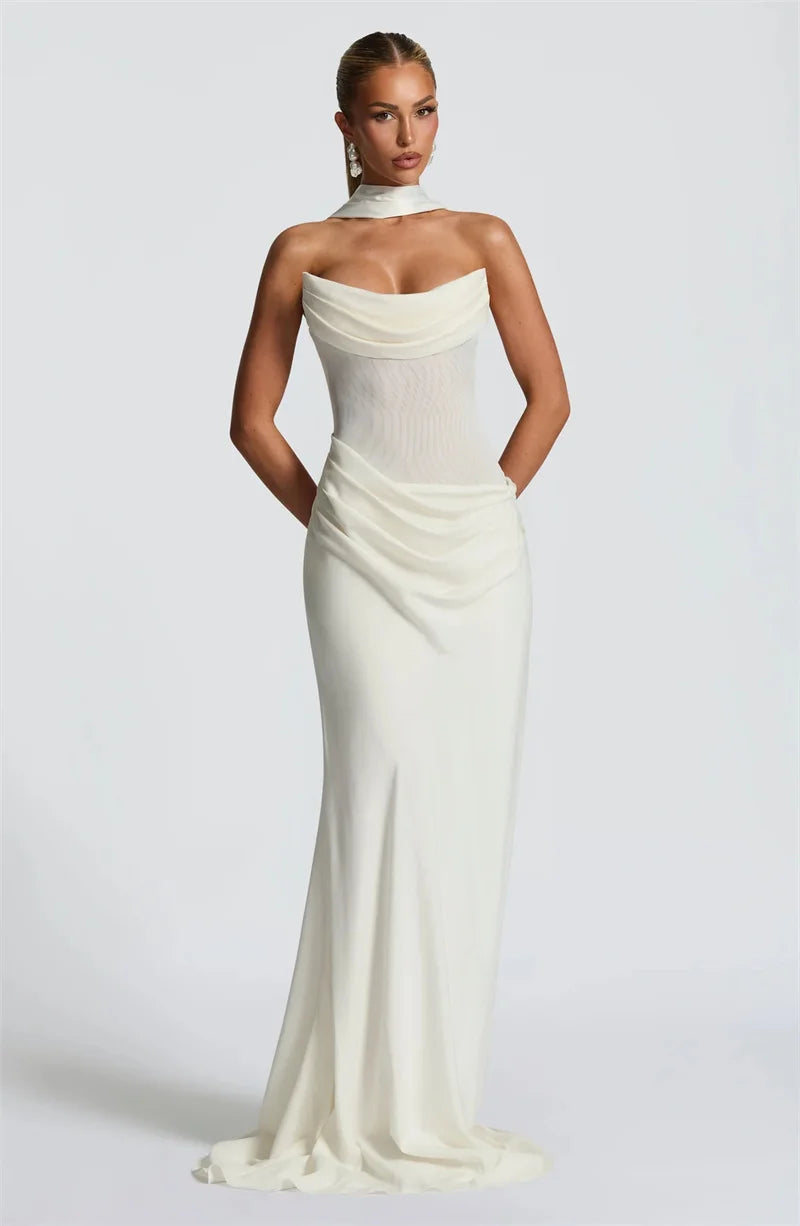 Celestial Off The Shoulder Draped Gown