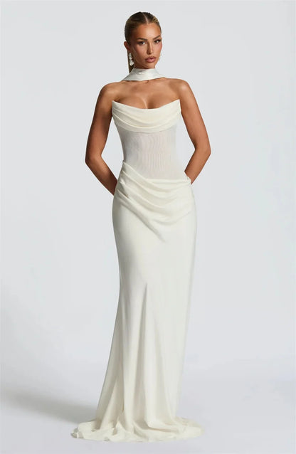 Celestial Off The Shoulder Draped Gown