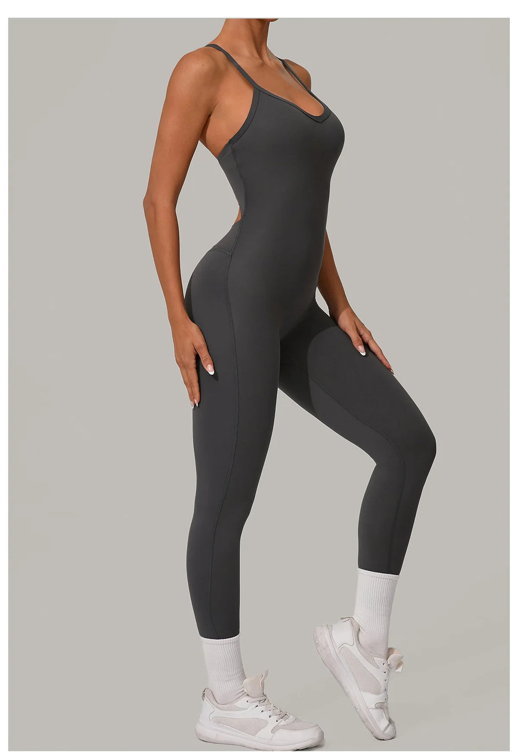Classic Criss Cross Back Seamless Jumpsuit