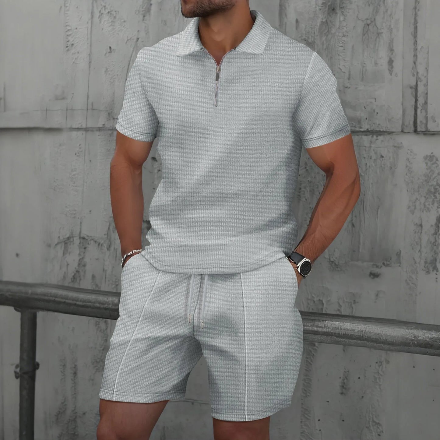 Luxe Zip Polo & Shorts Set