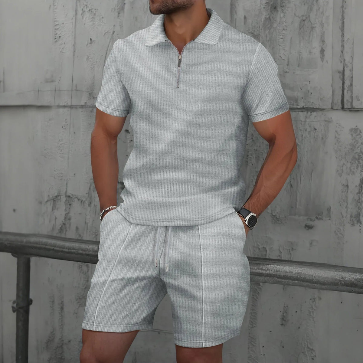 Luxe Zip Polo & Shorts Set
