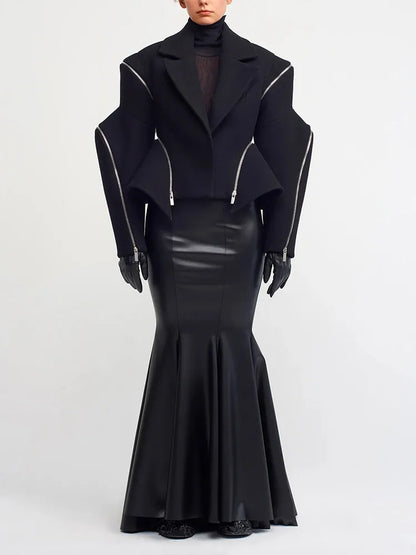 Notched Collar Streetwear Coat