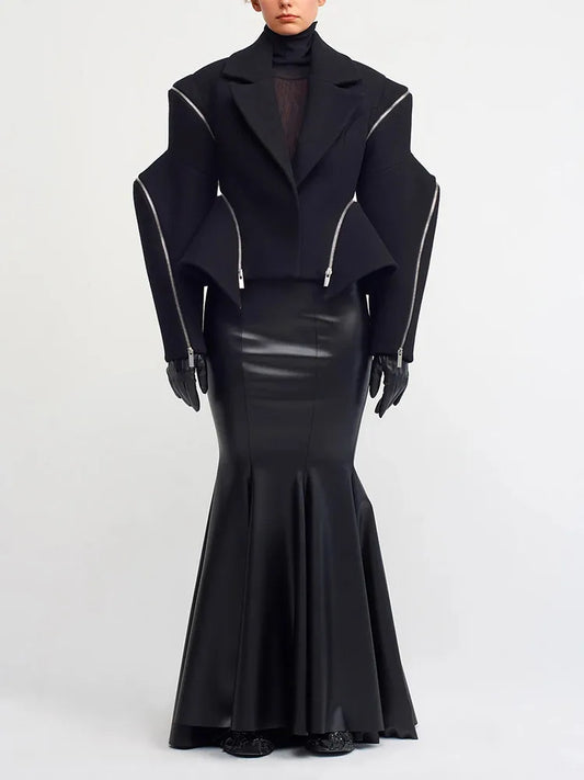 Notched Collar Streetwear Coat