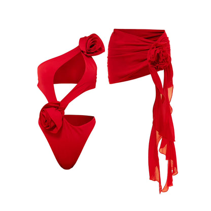 Scarlet Rose Cut-Out Swimsuit