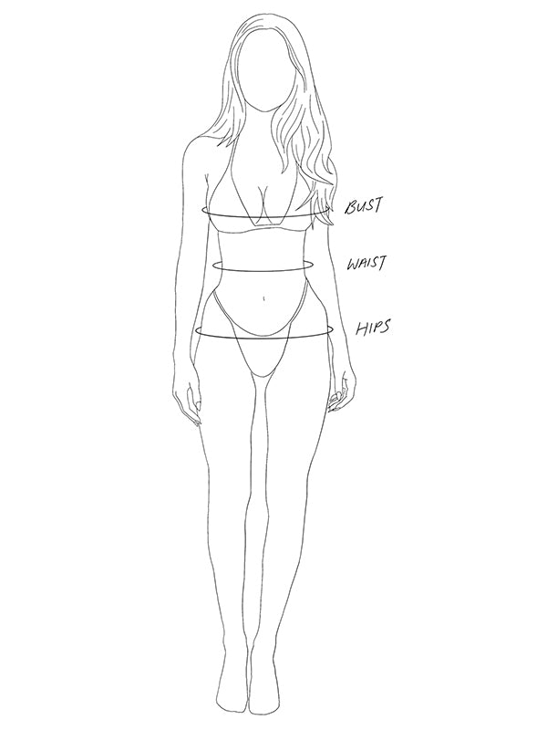 Where to measure bust, waist and hips